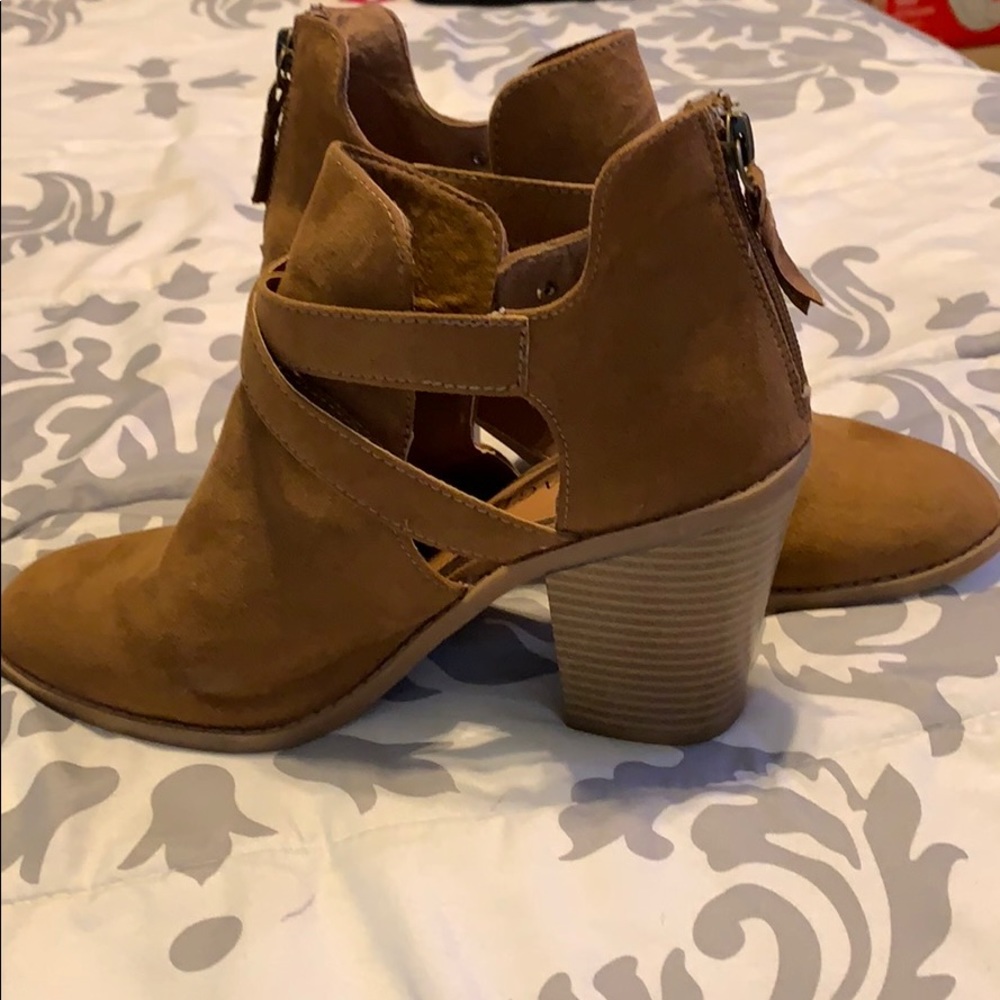 Brown heel booties